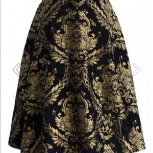 Gold and Black Jacquard Maxi Skirt - Sz Large